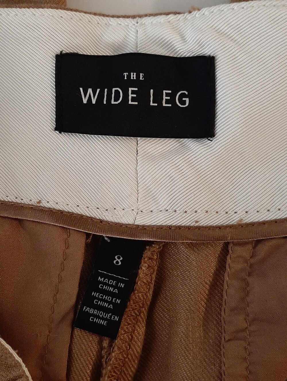 WHBM Linen Blend The Wide Leg Pants Brown Size 6 - Picture 8 of 12